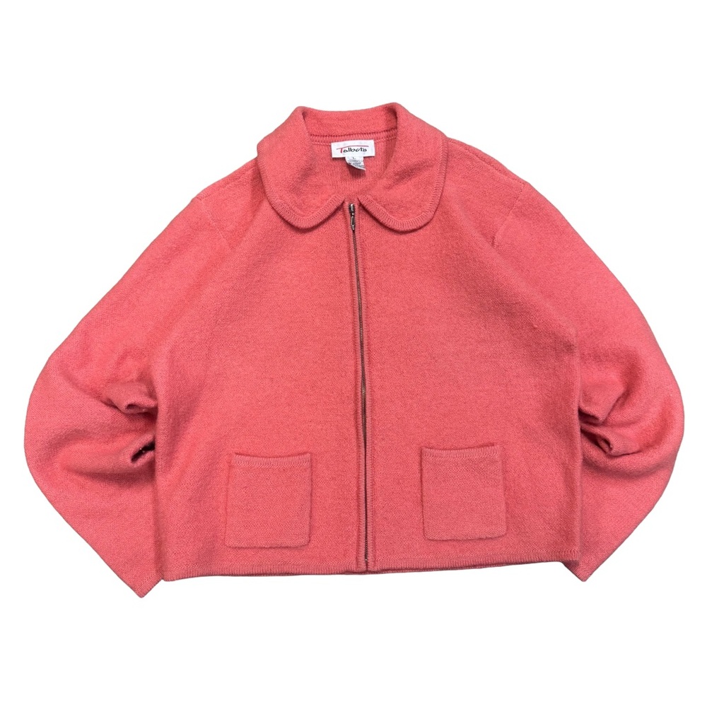 Talbots Peach Wool Zip Up Jacket